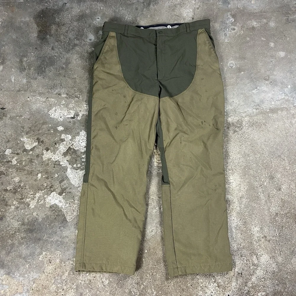 Vintage L.L. Bean Canvas Carpenter Pants Size 40 Green Briar Guard Brush Hunting